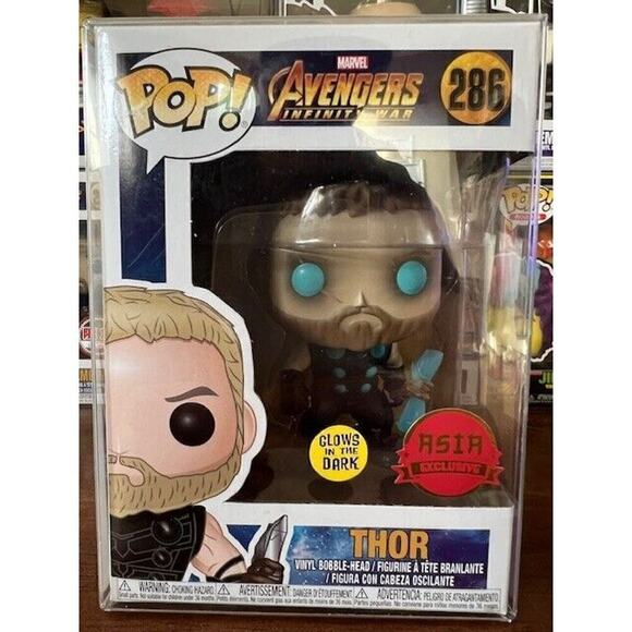 Funko Pop! Avengers Infinity War Thor #286 GITD Asia Exclusive Sticker VAULTED! - Picture 1 of 7
